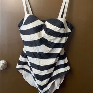 Striped Barbie one piece swimsuit